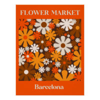 Retro Bloemenmarkt Barcelona 60s 70s Sinaasappel B