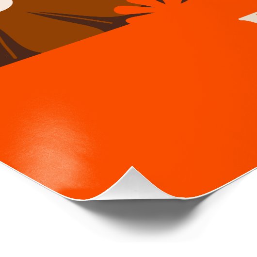 Retro Bloemenmarkt Barcelona 60s 70s Sinaasappel B Perfect Poster (Hoek)