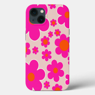 Retro Bloemenmarkt Florence Abstract Roze Bloemen iPhone 13 Hoesje