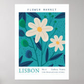 Retro Bloemenmarkt Lissabon Abstracte Bloemen Poster (Voorkant)
