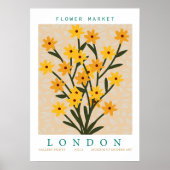 Retro Bloemenmarkt Londen Kleurrijke Bloemen Poster (Voorkant)
