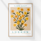 Retro Bloemenmarkt Londen Kleurrijke Bloemen Poster