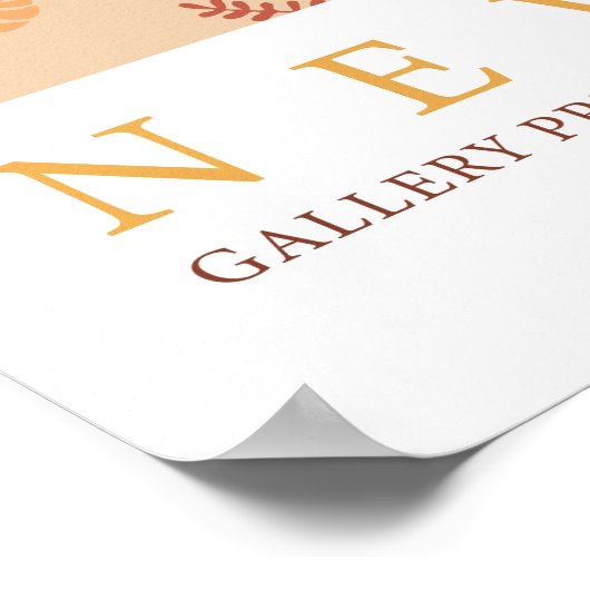 Retro Bloemenmarkt New York Sinaasappel Abstract Poster (Hoek)