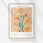 Retro Bloemenmarkt New York Sinaasappel Abstract Poster<br><div class="desc">Breng de levendige energie van een retro bloemenmarkt naar huis met het "Retro Flower Market New York Sinaasappel Abstract Poster". Dit stijlvolle poster heeft een chic design met "Flower Market" en "New York" elegant geschreven in letters. In het midden staat een abstract arrangement van oranje bloemen in een beige rechthoekig...</div>