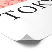 Retro Bloemenmarkt Tokyo Roze Abstract Bloemen Poster (Hoek)