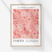 Retro Bloemenmarkt Tokyo Roze Abstract Bloemen Poster