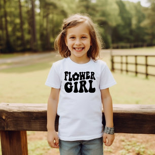 Retro Bloemenmeisje Junior Bridal Party Voorstel Kinder Shirts