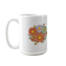 Retro bloemenmok – Vintage madeliefjes & wilde blo