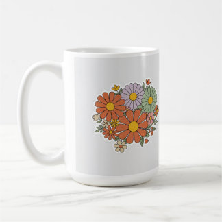 Retro bloemenmok – Vintage madeliefjes & wilde blo Koffiemok