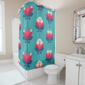 Retro bloemennaadloos patroon. douchegordijn (In situ)