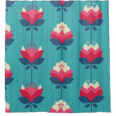 Retro bloemennaadloos patroon. douchegordijn (Voorkant)