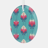 Retro bloemennaadloos patroon. glas ornament (Voorkant links)