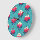 Retro bloemennaadloos patroon. grote klok (Hoek)