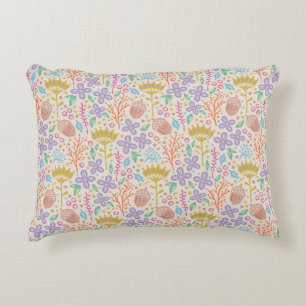 Retro bloemenontwerp met bloemen en vruchten. accent kussen