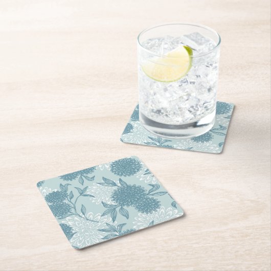 Retro BloemenPatroon 2 2 Kartonnen Onderzetters (Insitu)