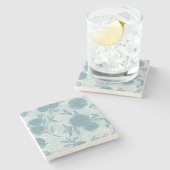 Retro BloemenPatroon 2 2 Stenen Onderzetter (Zijkant)