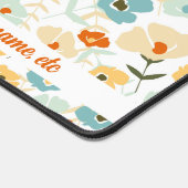 Retro bloemenpatroon Aangepaste naam, elke tekst Bureaumat (Hoek)