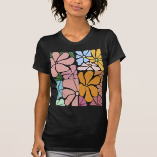 Retro Bloemenpatroon – Kleurrijke  Bloem T-shirt