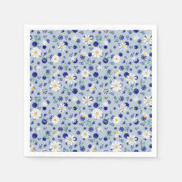 Retro bloemenpatroon met madeliefjes. servet