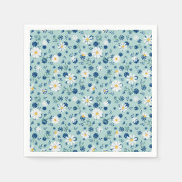Retro bloemenpatroon met madeliefjes. servet