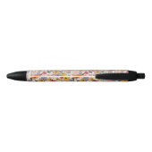 Retro bloemenpatroon monogram zwarte inkt pen (Achterkant)