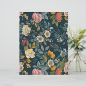 Retro bloemenpatroon papier (Staand voorkant)