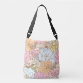 Retro bloemenpatroon Pastel Spring Kleurrijk Crossbody Tas (Voorkant)