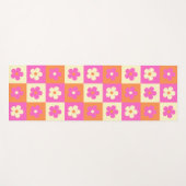 Retro Bloemenpatroon Roze & Sinaasappel BOHO Chic Yogamat (Voorkant (horizontaal))