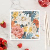 Retro bloemenpatroon servet (Insitu)