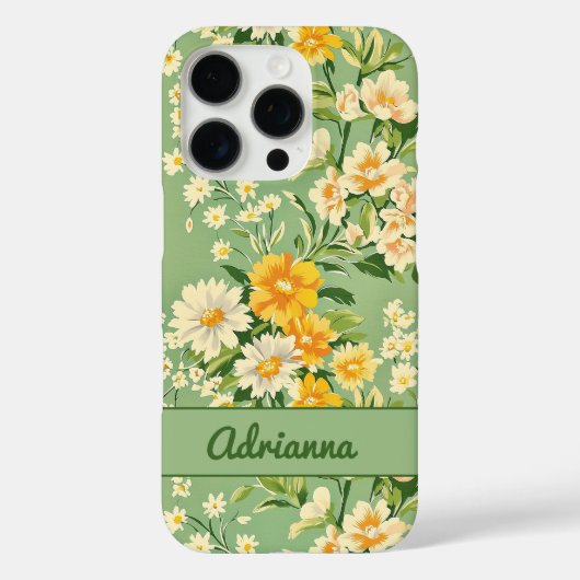 Retro Bloemenprint Case-Mate iPhone Case (Achterkant)