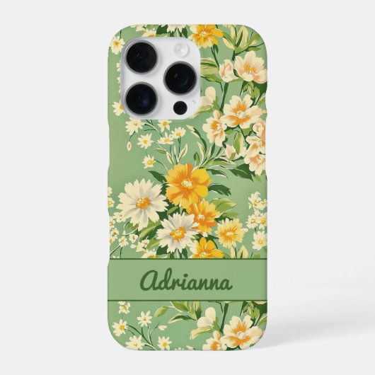 Retro Bloemenprint iPhone Hoesje (Achterkant)