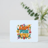 Retro Bloemenshop Blauwe Cadeaubon (Staand voorkant)