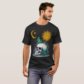 Retro  bloemenskelet mystery moon plat t-shirt (Voorkant volledig)