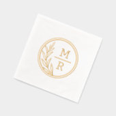 Retro bloemenstijl Folie Gestempeld servetten. Folie Servetten (Links)