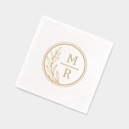 Retro bloemenstijl Folie Gestempeld servetten. Folie Servetten (Links)