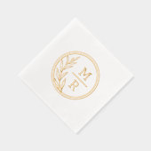 Retro bloemenstijl Folie Gestempeld servetten. Folie Servetten (Rechts)