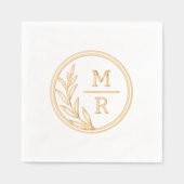 Retro bloemenstijl Folie Gestempeld servetten. Folie Servetten (Voorkant)