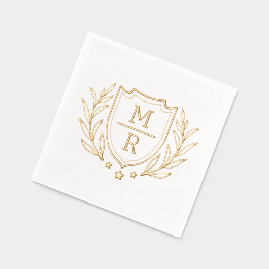 Retro bloemenstijl Folie Gestempeld servetten. Folie Servetten (Links)