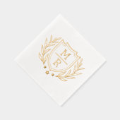 Retro bloemenstijl Folie Gestempeld servetten. Folie Servetten (Rechts)