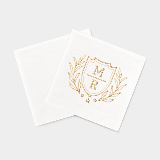 Retro bloemenstijl Folie Gestempeld servetten. Servetten (Achterkant)