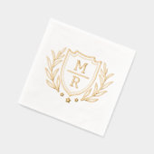 Retro bloemenstijl Folie Gestempeld servetten. Servetten (Links)