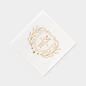 Retro bloemenstijl Folie Gestempeld servetten. Servetten (Rechts)