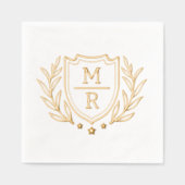 Retro bloemenstijl Folie Gestempeld servetten. Servetten (Voorkant)