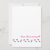 Retro Bloemenuil Heet Roze Zoet Zestien Uitnodigin Kaart (Achterkant)