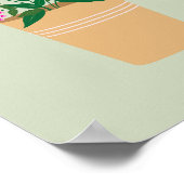 Retro bloemenvaas pastelgroen poster (Hoek)