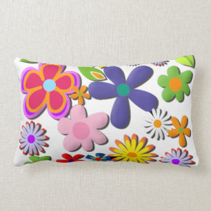 Retro BloemenVector van flower power Kussen