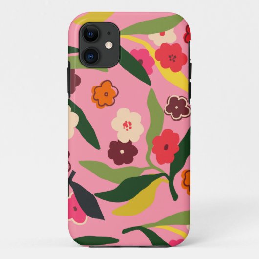 Retro bloemenvelden Case-Mate iPhone case (Achterkant)