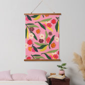 Retro bloemenvelden hangend wandkleed (Slaapkamer)