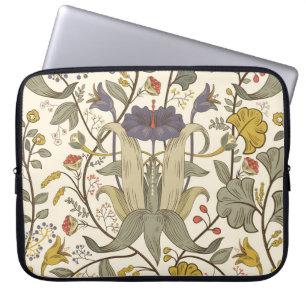 Retro bloemenverticaal naadloos ontwerp. laptop sleeve