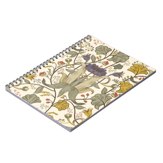 Retro bloemenverticaal naadloos ontwerp. notitieboek (Linkerzijde)